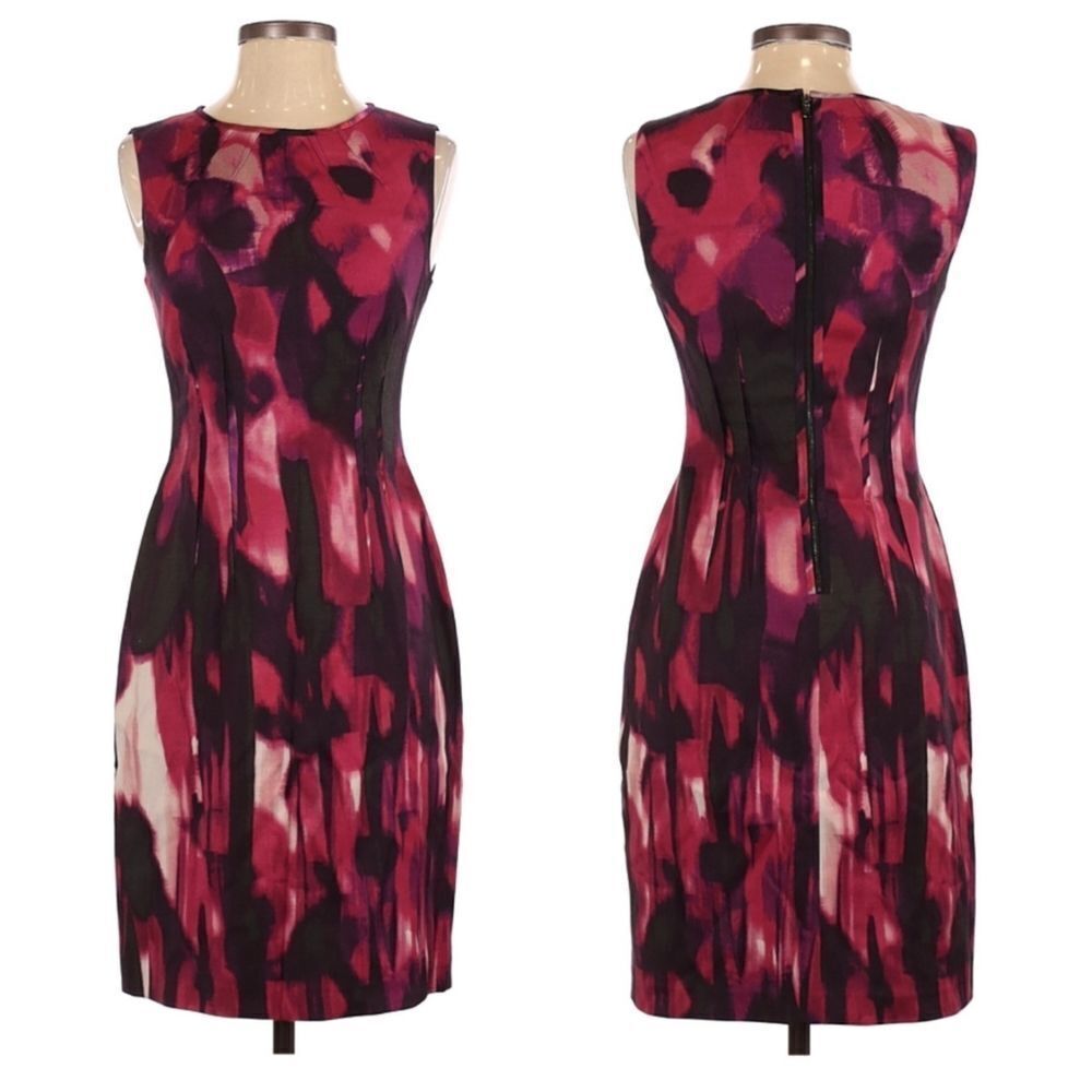 ELIE TAHARI Floral Wool Sheath Dress 2
